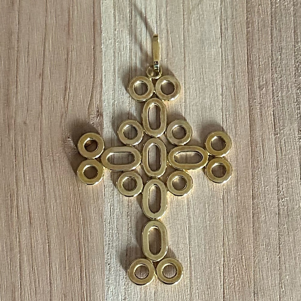 14k gold Milor Italian Free form Cross Pendant - Picture 8 of 8